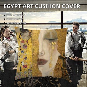 Wholesale Custom Square <b>Floral</b> <b>Cushion</b> <b>Cover</b> Egypt Modern Art Linen Home Hotel Hospital Decoration - Product Image 2