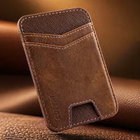 Tarjetero Magnético con Bloqueo RFID de Cuero PU, Funda Desmontable para Tarjetas para iPhone, Samsung, Google