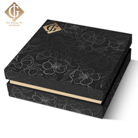 Luxuriöse Geschenkbox mit Magnetverschluss aus schwarzem und pinkfarbenem Karton mit individuellem Logo für Parfüm, Schuhe und Kleidung