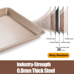 Bandejas para Hornear <span class=keywords><strong>JOHO</strong></span> BAKING, Resistentes, para Rollos de Masa y Cuartos de Hoja, Aptas para Horno, Antiadherentes, de Metal Texturizado de 0.8 mm, para Hornear Galletas y Otros Alimentos - Product Image 2