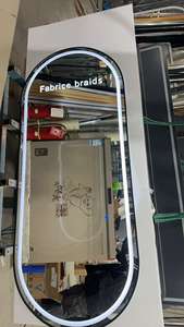 Miroir LED mural contemporain grand format pour salon de coiffure et maquillage – Mobilier moderne pour salons de barbier - Product Image 3