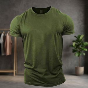 เสื้อยืดผู้ชายแบบกําหนดเองแขนสั้นฤดูร้อนลําลองกีฬายิมท็อปส์คอกลม - Product Image 3