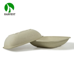 Pâte de papier jetable, pièces, carrée non décolorée, récipient biodégradables pour aliments à emporter - Product Image 3