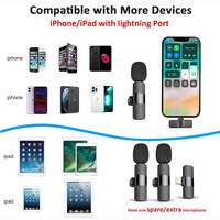 MAYBESTA Microphone d'enregistrement professionnel sans fil omnidirectionnel à condensateur, microphone cravate portable pour iPhone iPad