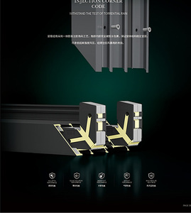 Design moderno doppia porta scorrevole in lega di alluminio <span class=keywords><strong>ingresso</strong></span> anteriore con suono isolato <span class=keywords><strong>ingresso</strong></span> vetro finito per ville finestre - Product Image 3