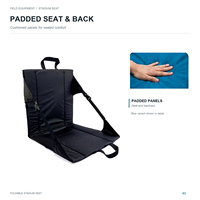 Coussin de siège pliable pour stade avec support dorsal, chaise rembourrée pour le sol, idéal pour le camping, les concerts et les sports de plein air