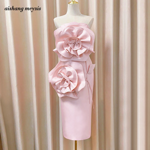 Vestido <span class=keywords><strong>de</strong></span> <span class=keywords><strong>fiesta</strong></span> <span class=keywords><strong>de</strong></span> cumpleaños Light Luxury Haute Couture Sweet Pink vestido sin tirantes - Product Image 2