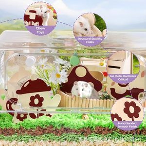 ชั้นวางอาหารแฮมสเตอร์ไม้รูปทรงกาน้ำชาทนทานสำหรับแฮมสเตอร์ - Product Image 2