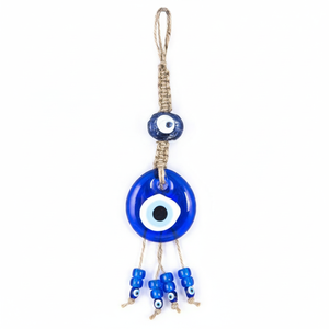 De mimbre tejido de vidrio mal de ojo de colgante de pared ornamento - Product Image 2