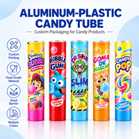 Tabung Kemasan Permen Plastik Aluminium Tutup Ulir Cetak UV Kustom Wadah Selai Penghalang Kualitas Makanan 12.7-35mm