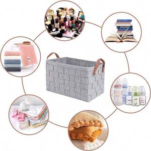 Hot Selling <b>Collapsible</b> Organizer Clothes Toy Felt Storage <b>Basket</b> Baby Felt Storage Box - Product Image 2