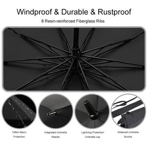 Promotion Straight Premium <b>Automatic</b> 8k Strong Ribs Golf <b>Umbrella</b> Windproof Advertising Hook Handle Straight <b>Umbrella</b> for Rain - Product Image 3