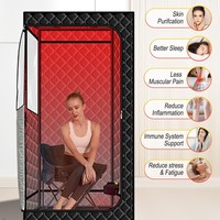 Ruang Sauna Elektrik Akrilik Modern Portabel untuk Penggunaan di Rumah, Mesin Uap Kering Cahaya Merah, Tenda Sauna Spa Ukuran Besar untuk Seluruh Tubuh