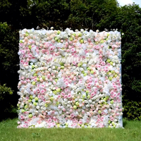 Panneau mural de fleurs artificielles en soie filée 3D Rose Hortensia, base en tissu, moderne, longue durée, fait main, Fête des Mères