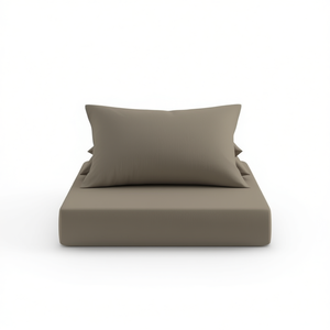 Sábana 100% Algodón Color Taupe para Cama Individual Francesa - Product Image 3