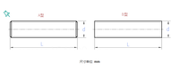 304 Stainless Steel Zinc Plated Threaded Rods Fully Threaded Bars & All-Thread Studs M14M36 Left/Right Hand