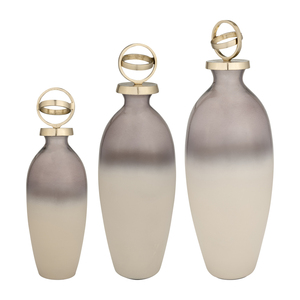 Vaso in vetro con coperchio a sfera, moderno vaso decorativo per fiori, per soggiorno, ingresso, tavolo, decorazione per la casa - Product Image 5