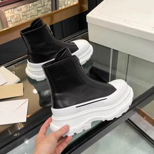 Bottes à fermeture éclair de haute qualité, chaussures montantes de créateur pour hommes, chaussures originales de luxe à semelle épaisse pour femmes, chaussures de marche décontractées et tendance - Product Image 4