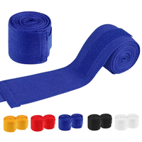 Bandages de boxe en coton personnalisables avec logo, 4,5 mètres de long, élastiques, résistants à l'eau, respirants, fermeture auto-agrippante pour poignet et jointures