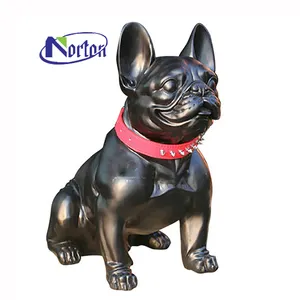 Basit yaratıcı renk yaşam boyutu fiberglas fransız Bulldog reçine köpek heykeli heykel gerçekçi - Product Image 1