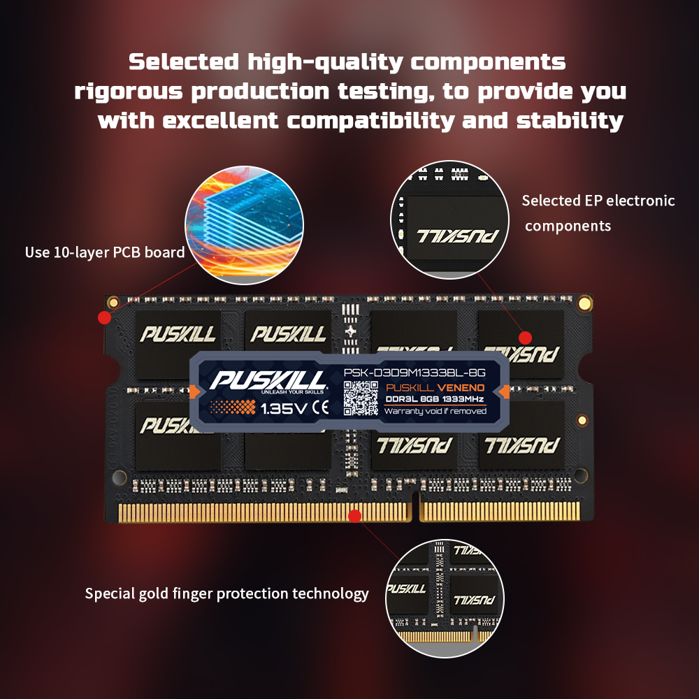 Memoria Ram PusKill, DDR3L, Veneno, 1600MHz, NT
