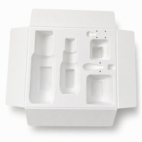 Plateau en pulpe moulée sur mesure, multicavités, emboîtable, base biodégradable ajustée pour kit de soins de la peau multi-pièces, emballage cosmétique