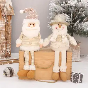 卸売ぬいぐるみクリスマスガール人形装飾品装飾ビッグノエル家の装飾座っている卓上おもちゃ人形北欧のクリスマスギフト