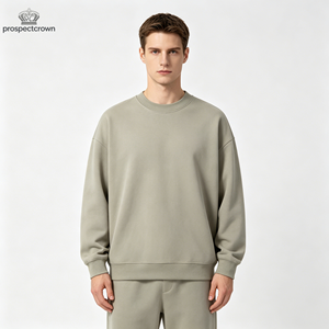 <span class=keywords><strong>Sudadera</strong></span> de <span class=keywords><strong>Hombre</strong></span> Personalizada, de Gran Peso, en Oferta, de Color Sólido, Cuello Redondo, Hombros Caídos, Estilo Casual Urbano - Product Image 1