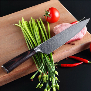 Full Tang Ergonomic Handle Design Kitchen Chef <b>Knife</b> Customizable OEM Damascus Steel Chef <b>Knife</b> with Wooden Handle - Product Image 5