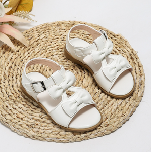 Sandalias de Verano para Niñas, con Lazo Blanco, Estilo Princesa, Punta Abierta, Suela Suave - Product Image 5