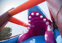 Parcours d'obstacles gonflable durable en forme de requin de 17 m, château gonflable commercial pour enfants et adultes, location pour fêtes en plein air