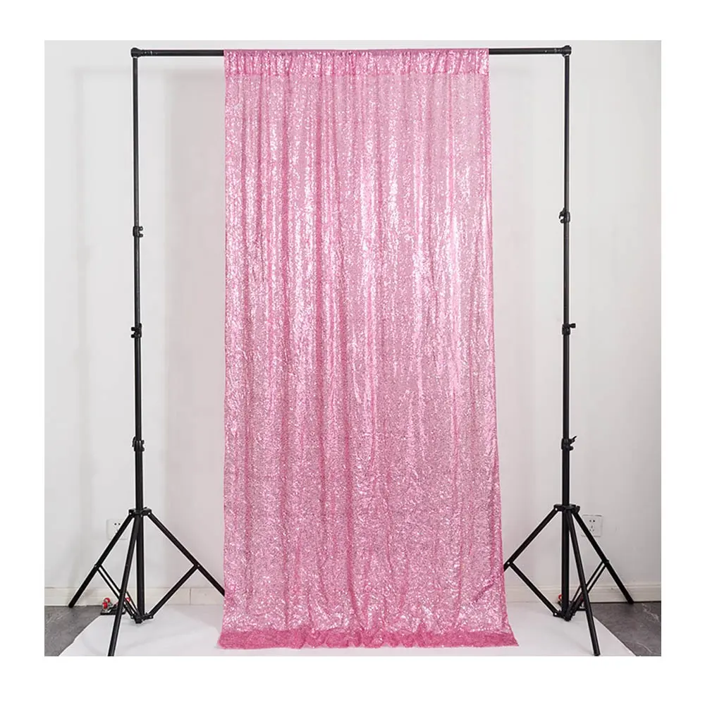 2024 Wedding Stage Decoration Supplies Decoracion Background Party Light Pink Green Rose Blue Sequin Backdrop Curtain