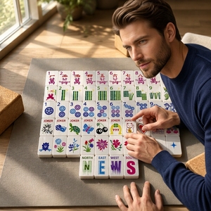 Mahjong americano de nuevo estilo en stock, fichas de Mahjong de acrílico <span class=keywords><strong>Lucky</strong></span> Charm Cereal, caja de cartón, Mahjong superventas transfronterizo - Product Image 4