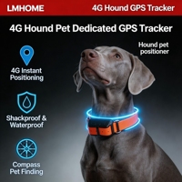 Collier de suivi pour chien en métal robuste et durable 4G AGPS, autonomie de la batterie <10 heures, compatible Android, localisateur GPS, laisse pour clôture de jardin
