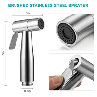Ensemble de pulvérisateur de bidet en acier inoxydable 304, mural, haute pression, robinet de nettoyage de toilettes, douchette de bidet portative avec tuyau