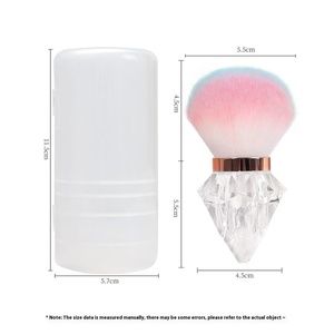 Diamond Blush <b>Brush</b> Multi-Color Custom Logo Crimped Ferrule Beauty Makeup Nail <b>Dust</b> Tool for Gift Promotion Cosmetic Powder - Product Image 3