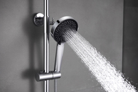 Ensemble de mitigeur de douche de salle de bain moderne de style minimaliste en laiton chromé à 3 fonctions, combinaison de robinet de douche pour baignoire
