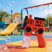 Pistola de Burbujas Eléctrica Automática con Luz LED, Juguete de Burbujas para Niños con Solución de Burbujas para Fiestas al Aire Libre y Juegos de Verano