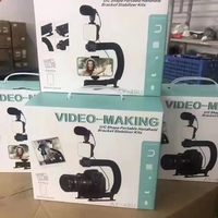 Support de téléphone appareil photo portable en forme de U Kit de stabilisateur microphone Kit d'éclairage Vlogging
