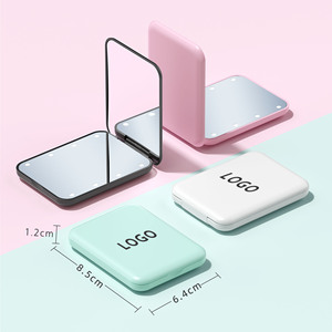 Pink LED <b>Mirror</b> With <b>Light</b> Pocket Purse Hand Held Portable Folding Mini 1X/2X Magnification Travel Makeup <b>Mirror</b> with <b>Lights</b> - Product Image 5