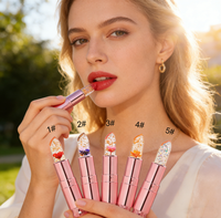 Vente en gros de rouge à lèvres imperméable à l'eau changeant de couleur de fleur transparente de marque privée rouge à lèvres hydratant longue durée personnalisé en usine