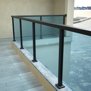 Barandilla de Balcón Moderna de Aleación de Aluminio con Apoyabrazos Cuadrado, Barandilla de Vidrio, Diseño Simple y Elegante - Product Image 6