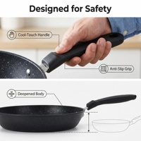 Wajan Besi Cor Hitam 28cm untuk Memasak dan Menggoreng, Anti Lengket, Grosir Komersial untuk Dapur