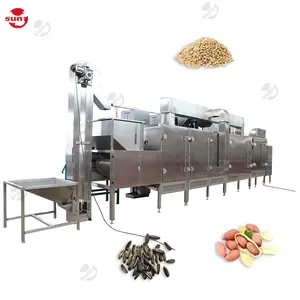 Chinese gas almond roaster production machine sunflower seeds chick peas soybean roasted machine for grains