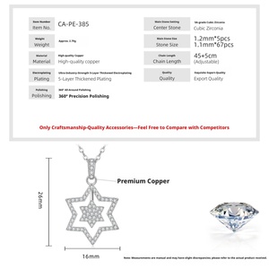 Hollow Out <b>Design</b> Multi Layer <b>Star</b> Micro Insert Zircon Pendant Necklace Copper 14k Gold Filled Men Jewelry for Unisex - Product Image 2