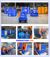 Nouveau compresseur d'air à vis rotatif à entraînement direct, lubrifié, 2,2/3/4/5,5 kW, PM VSD, 7/8/10 bars, mini, stationnaire, refroidi par air, avec bloc moteur et bloc compresseur