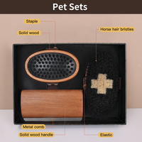 Ensemble de brosses en bois pour chien toilettage peigne pour animaux de compagnie kit de brosse pour animaux de compagnie deshedding brosse de bain de massage des cheveux
