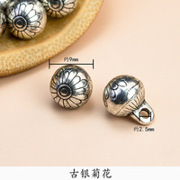 Bouton en métal vintage pour Hanfu, costume Tang, bouton perlé circulaire pour Cheongsam, bouton décoratif creux, personnalisation OEM, fabrication sur mesure