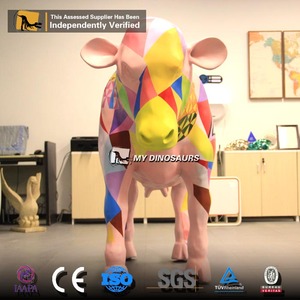 MYDINO modelo de <span class=keywords><strong>vaca</strong></span> <span class=keywords><strong>3D</strong></span> mecánico animal de resina de tamaño natural - Product Image 5