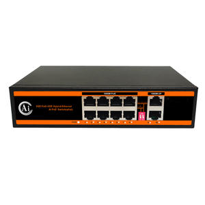 厂家直销8端口OEM PoE交换机48V <span class=keywords><strong>2</strong></span> 10/100/1000上行RJ45端口全千兆PoE交换机用于IP摄像机 - Product Image 1